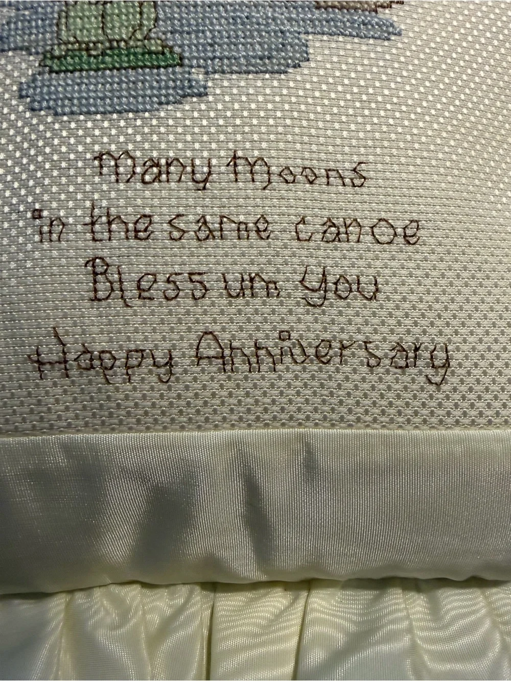 Precious Moments Cross Stitch Pillow 